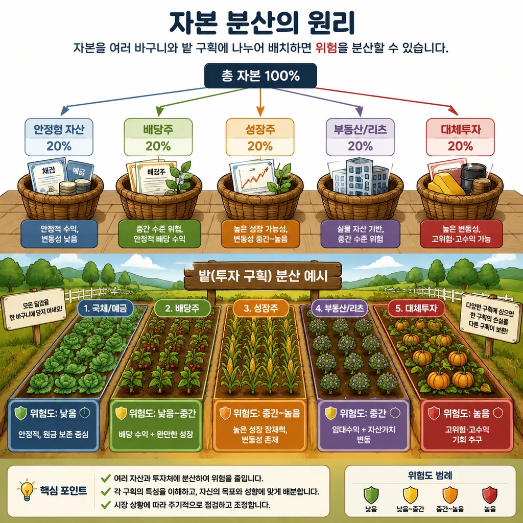 자산 배분과 분산 투자로 위험을 나누는 구조